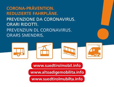 Prevenzione da Coronavirus. Orari ridotti.